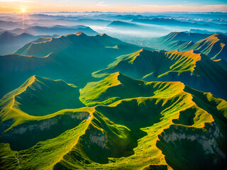 Wall Mural - landscape with mountains