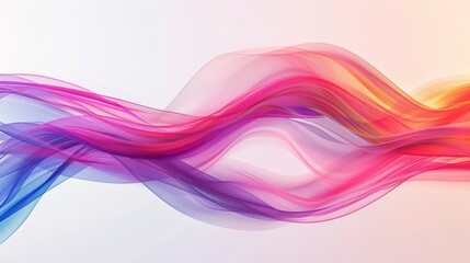 Wall Mural - Design an abstract background with a dynamic, flowing ribbon effect, using smooth curves and bright, gradient colors to create a sense of movement and energy.