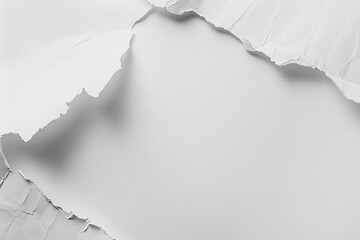 Poster - White Torn Paper Texture with Copy Space