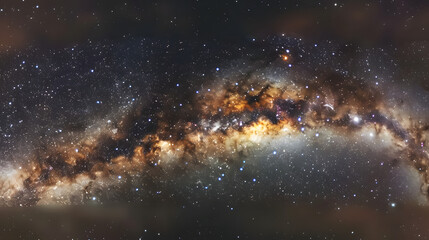 Wall Mural - panorama milky way galaxy with stars and space dust in the universe