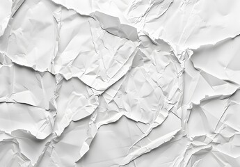 Poster - White Crumpled Paper Texture Background