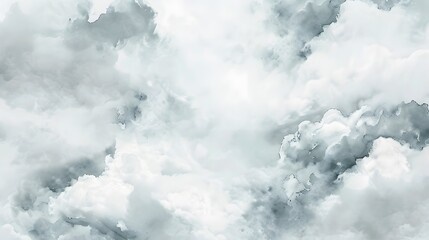 Abstract Watercolor Clouds, Grey & White