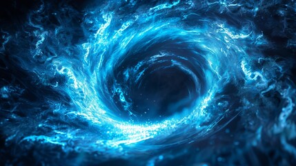 Wall Mural - A blue and white space with a large hole in the middle