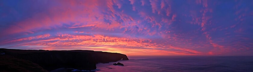 Wall Mural - a stunning sunset illuminates the calm blue ocean, with a large rock in the foreground and a vibrant red and orange sky above