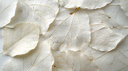 Wall Mural - Texture leaves closeup background plant abstract autumn white foliage nature fall