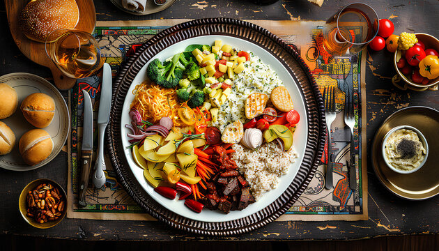 plate with all the food in the world