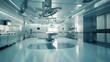 © The Little Hut - Wide view of an empty modern and state of the art operating room for cardiac and endovascular procedures : Generative AI