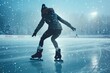 © Ева Поликарпова - A person rides a skateboard down a snow-covered slope, enjoying the winter scenery