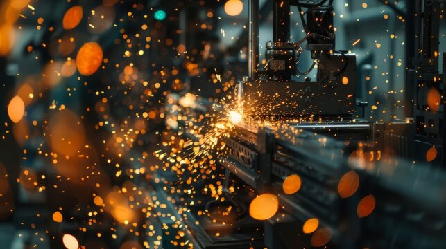 Sparks on automated machinery
