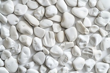 Sticker - White Pebbles Flat Lay - Minimalist Texture