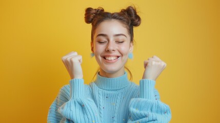 Wall Mural - The cheerful young woman