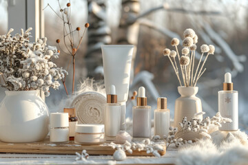 Wall Mural - Luxury product cosmetic packaging with background