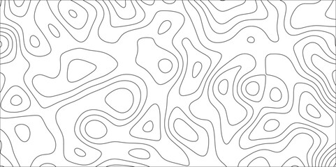 Fototapete - Abstract Topographic line map background. White curved soft lines shiny hair topographic contours terrain texture. Ocean topographic line map with curvy wave. 