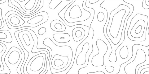 Fototapete - Abstract Topographic line map background. White curved soft lines shiny hair topographic contours terrain texture. Ocean topographic line map with curvy wave. 