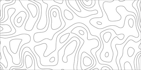 Fototapete - Abstract Topographic line map background. White curved soft lines shiny hair topographic contours terrain texture. Ocean topographic line map with curvy wave. 