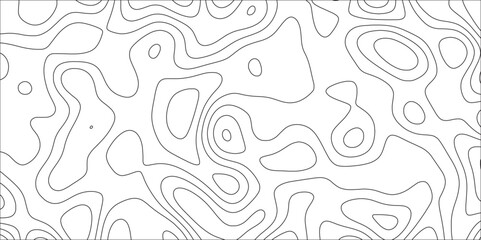 Fototapete - Abstract Topographic line map background. White curved soft lines shiny hair topographic contours terrain texture. Ocean topographic line map with curvy wave. 