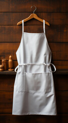 Wall Mural - Black Chef's Apron with Light Beige and Green Accents