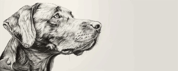 dog Engraving style. Simple pencil drawing. vector simple illustration