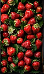 Wall Mural - strawberry background