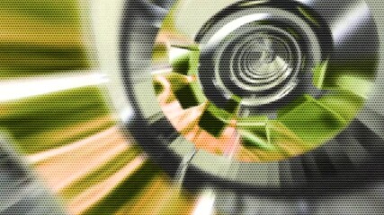 Wall Mural - motion background showing first person point of view flying through futuristic abstract digital tunn