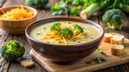 Wall Mural - Bowl of broccoli and vegetable soup.