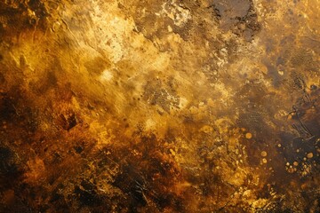 Close-up of vibrant and intricate abstract golden texture background with warm colors, metallic grunge, and rich artistic details - perfect for luxury wallpaper design and elegant modern backdrops