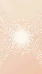 Wall Mural - A soft sunburst abstract background with radial lines in peach and beige, creating a warm and elegant design.