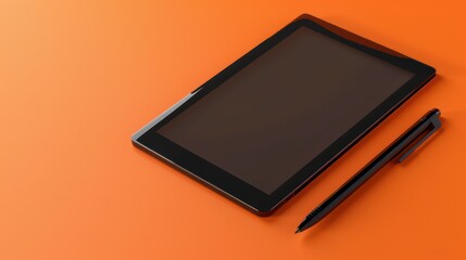 Wall Mural - A sleek e-reader and a stylus on an isolated background