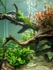Wall Mural - Fish tank filled with aquatic plants and water