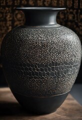 Wall Mural - old vintage clay pot with a beautiful pattern. ai generative