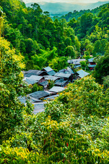 Wall Mural - A small village amidst the mountains with fresh air and quiet at Mae Kampong Village