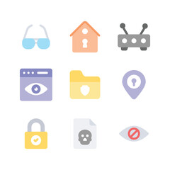 Wall Mural - carefully designed cyber security icons, ready to use and download