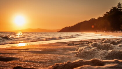 Wall Mural - Close up of a sunset in the beach background wallpaper.sunset at the beach