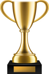 Wall Mural - realistic golden trophy prize. gold metal cup for first place winner in sport games championship or 