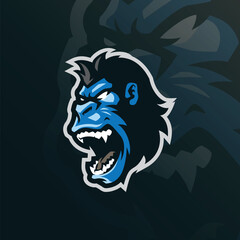 Wall Mural - Gorilla mascot logo design vector with modern illustration concept style for badge, emblem and t shirt printing. Gorilla head illustration for sport and esport team.