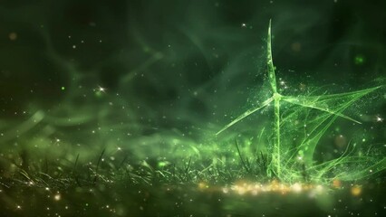 abstract Futuristic green energy background highlighting sustainable innovation and development