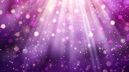 Wall Mural - Majestic purple light burst  abstract radiant rays on dark background with pink and gold sparkles