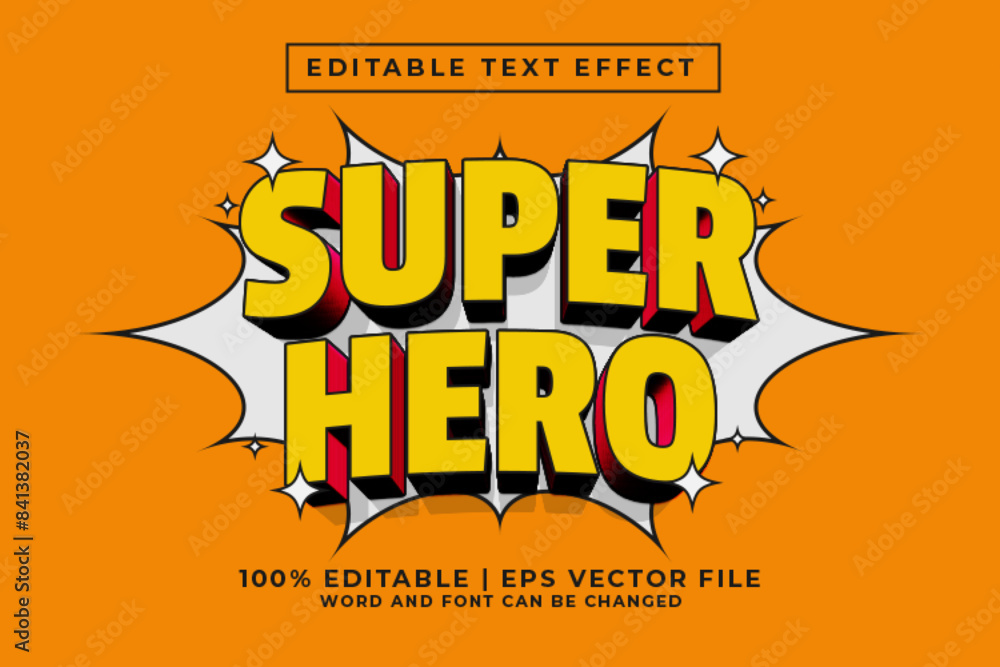 Super Hero 3d Editable Text Effect Cartoon Comic Style Premium Vector ...