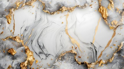 Wall Mural - Chic Marble Frame with Elegant Gold Accents for Luxury Branding and Graphic Design