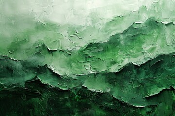 Wall Mural - Textured Green Abstract Landscape Art