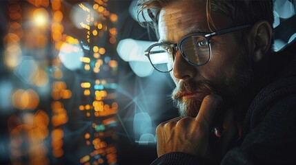 Poster - Website background image of a trader using an ai crypto trading bot on a mobile device cellular phone, trader, trading charts. Generative AI.