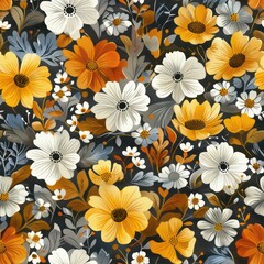 Wall Mural - Seamless delicate little flowers pattern decorative