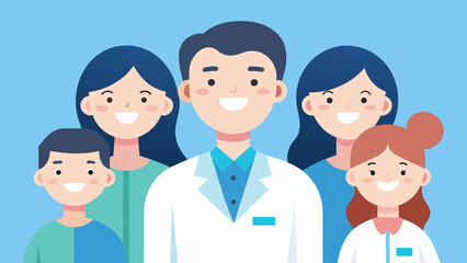 Wall Mural - family dentist vector illustration