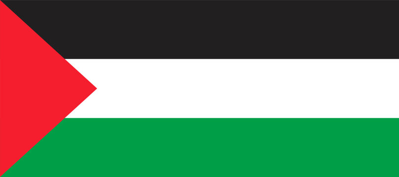 Palestine national official flag, vector illustration.