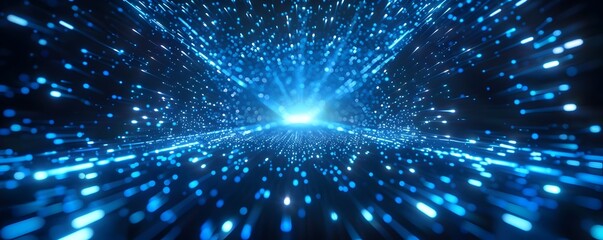 Wall Mural - dazzling blue neon starburst abstract background for dynamic product displays