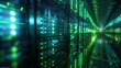 © Natalia - High-tech server room with rows of illuminated server racks in green and blue LED lights