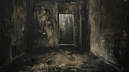 Wall Mural - Studio, dark, empty, black. Generative AI