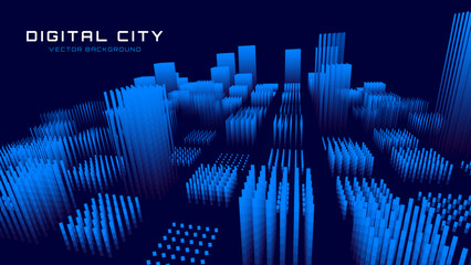 Fototapete - Hi Tech Network Connection Blue Lines Grid. 3D Technology Style Banner Design. Technology Vector Illustration. Futuristic Design for Technology or Science Event.