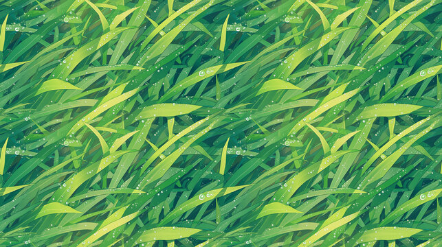 Close-up juicy seamless texture of 2D grass