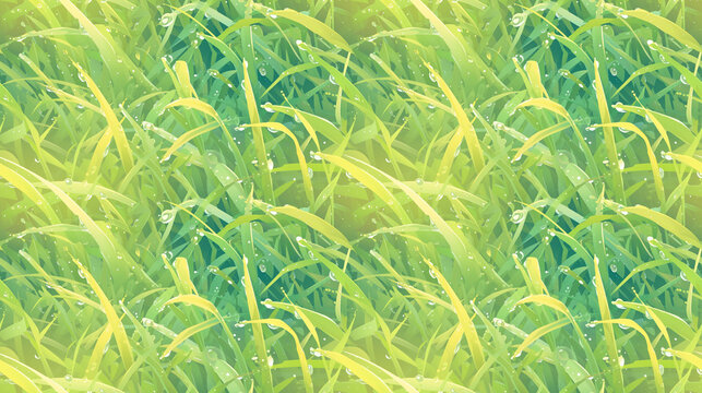Close-up juicy seamless texture of 2D grass